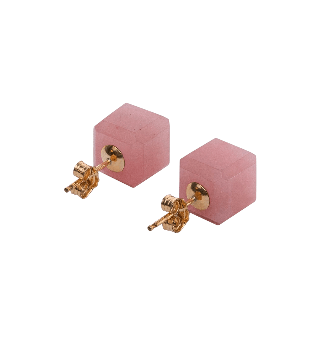 Cube Guava Quartz Ear Studs - Yukimoto
