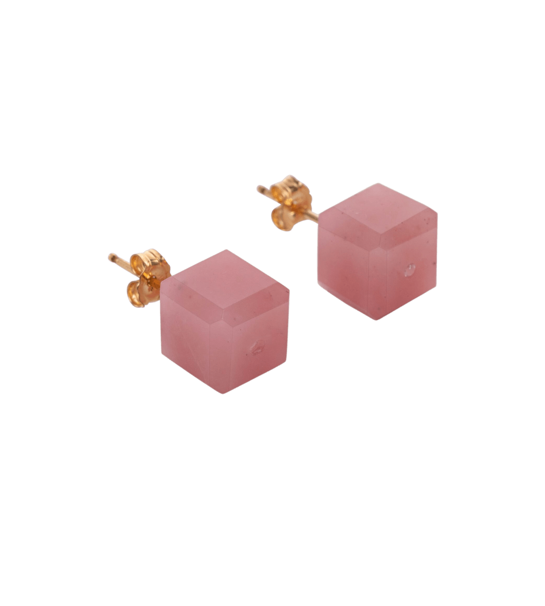 Cube Guava Quartz Ear Studs - Yukimoto