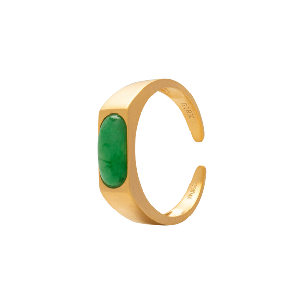 Jadeite Open Shank Ring 18K