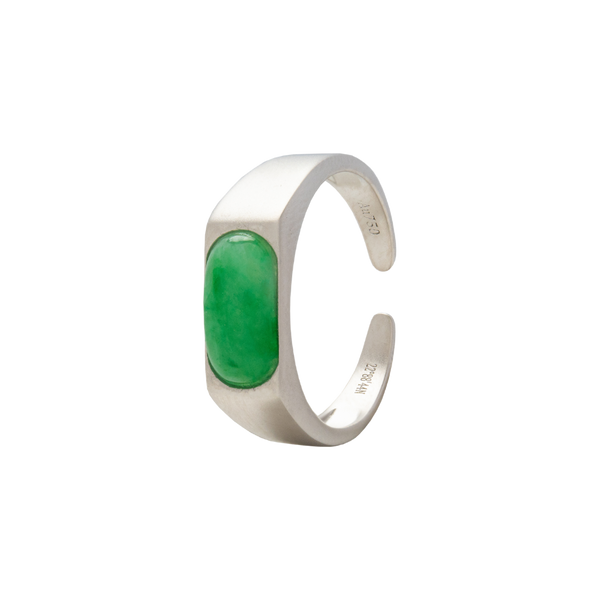 Jadeite Open Shank Ring 18K