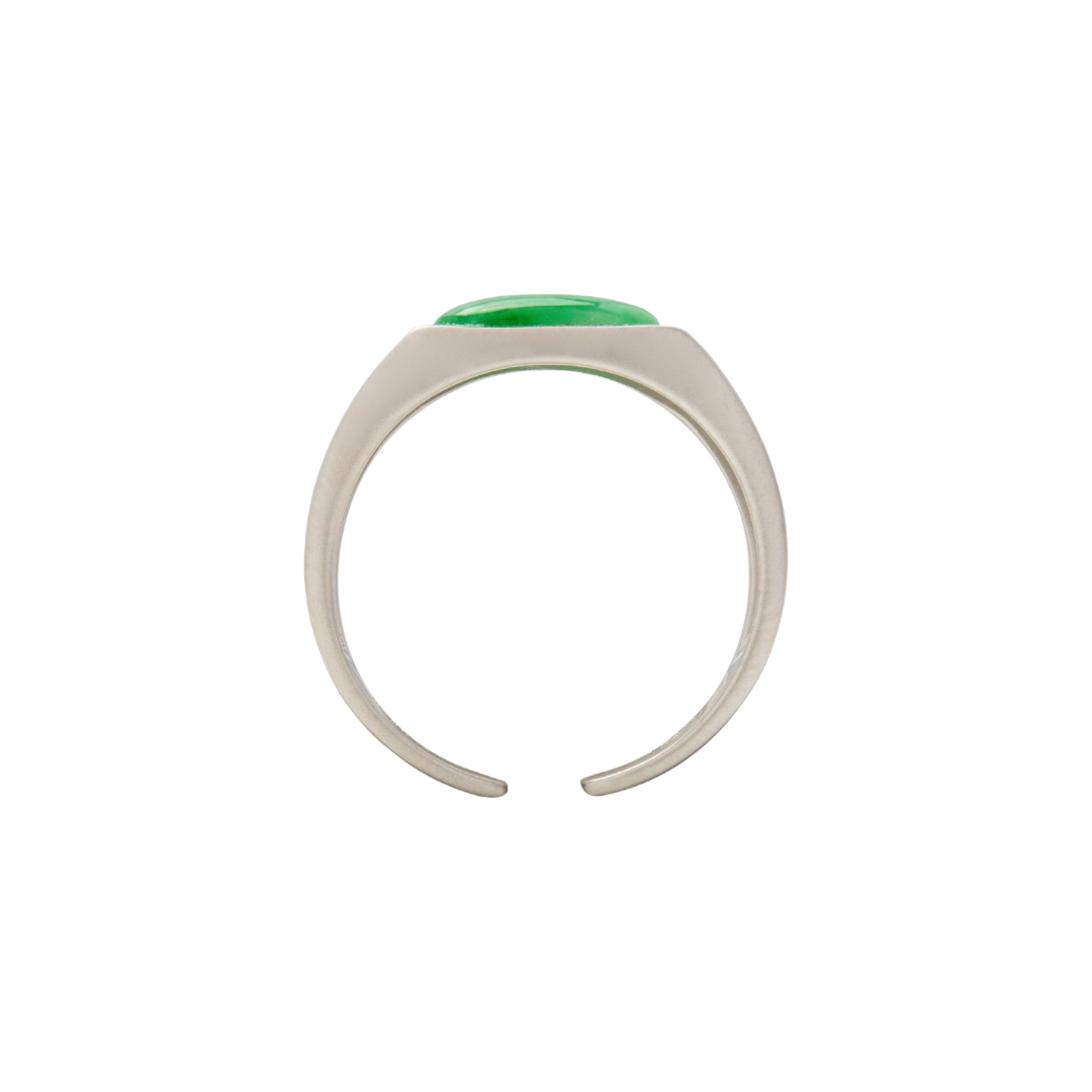 Jadeite Open Shank Ring 18K