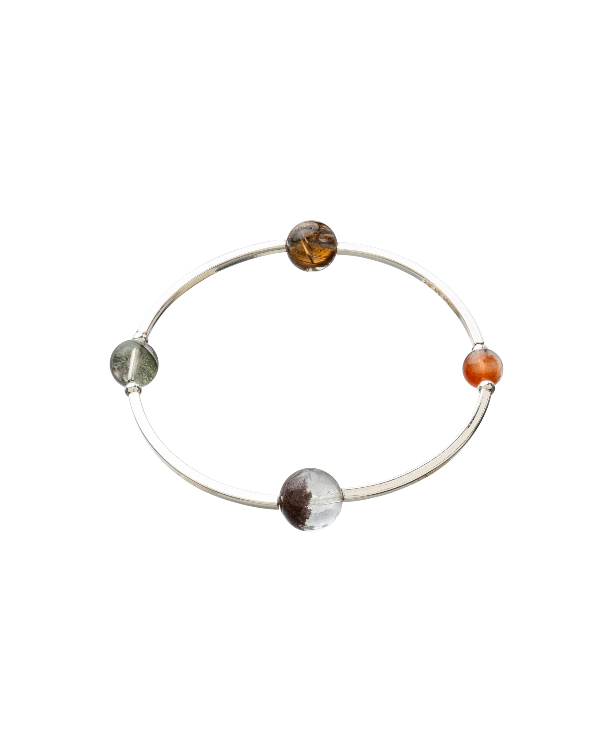 4Play Bangle with four luminous gemstones encircled by sterling silver in a playful design.