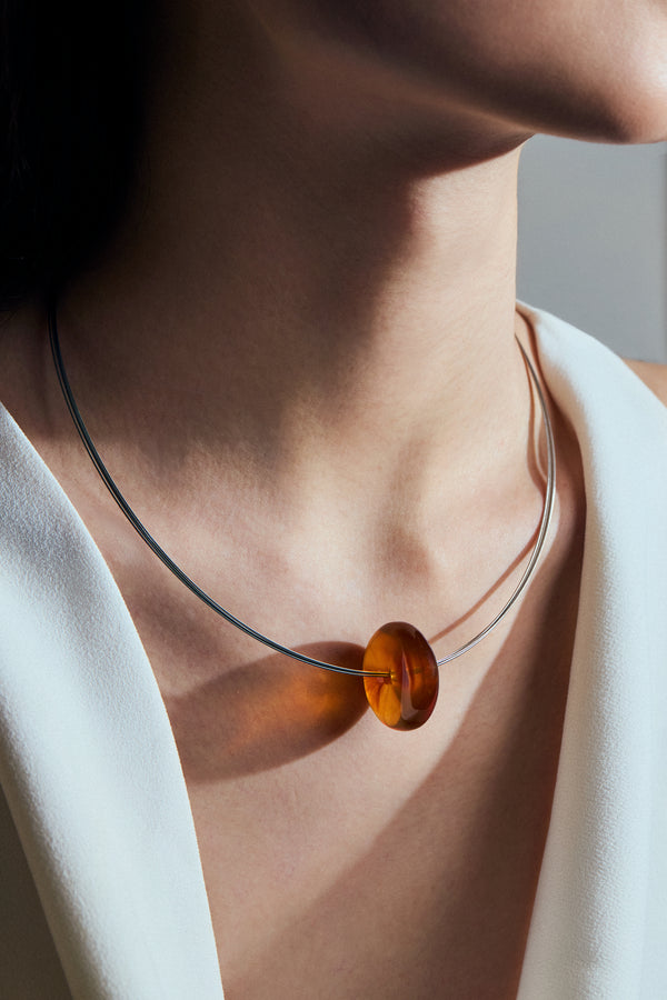 Burmese Amber Donut Necklace