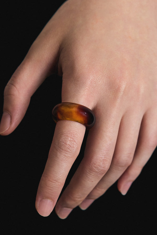 Burmese Amber Chunky Ring