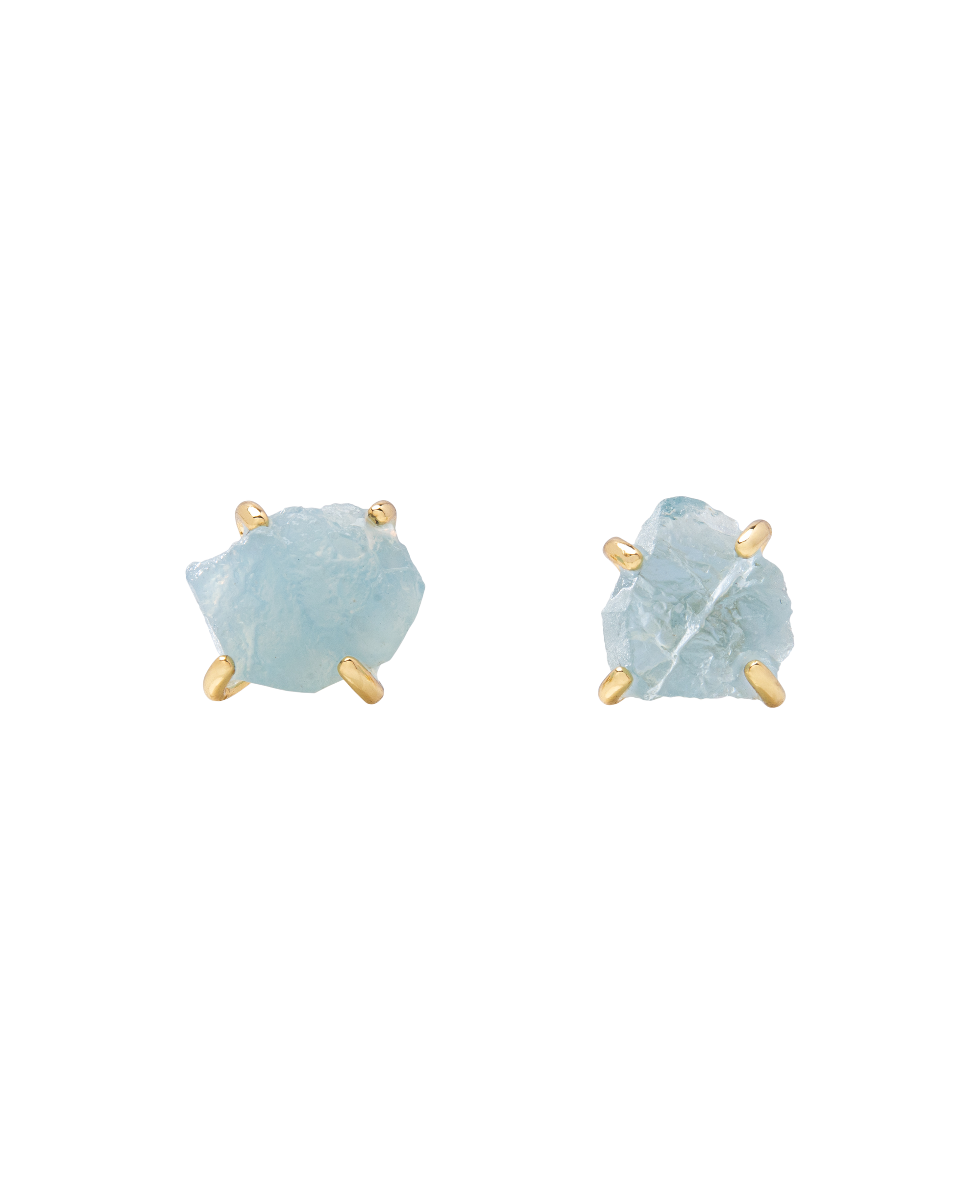 Aquamarine Raw Ear Studs