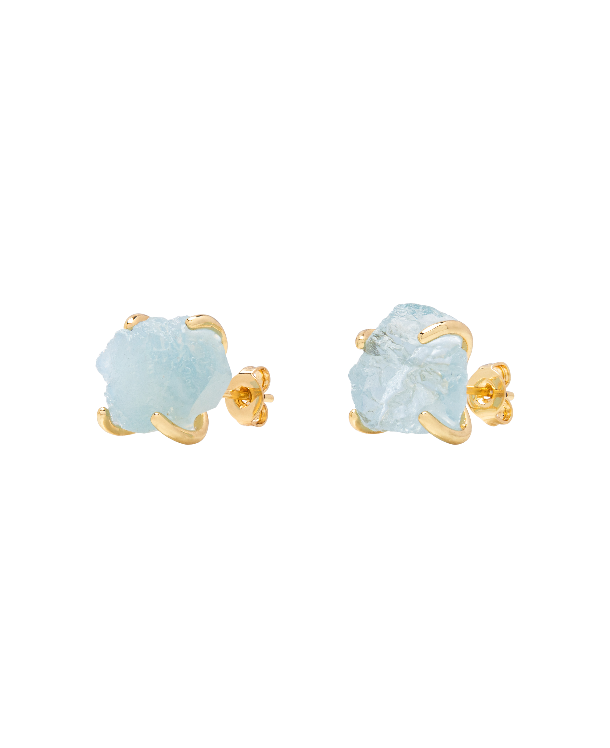 Aquamarine Raw Ear Studs