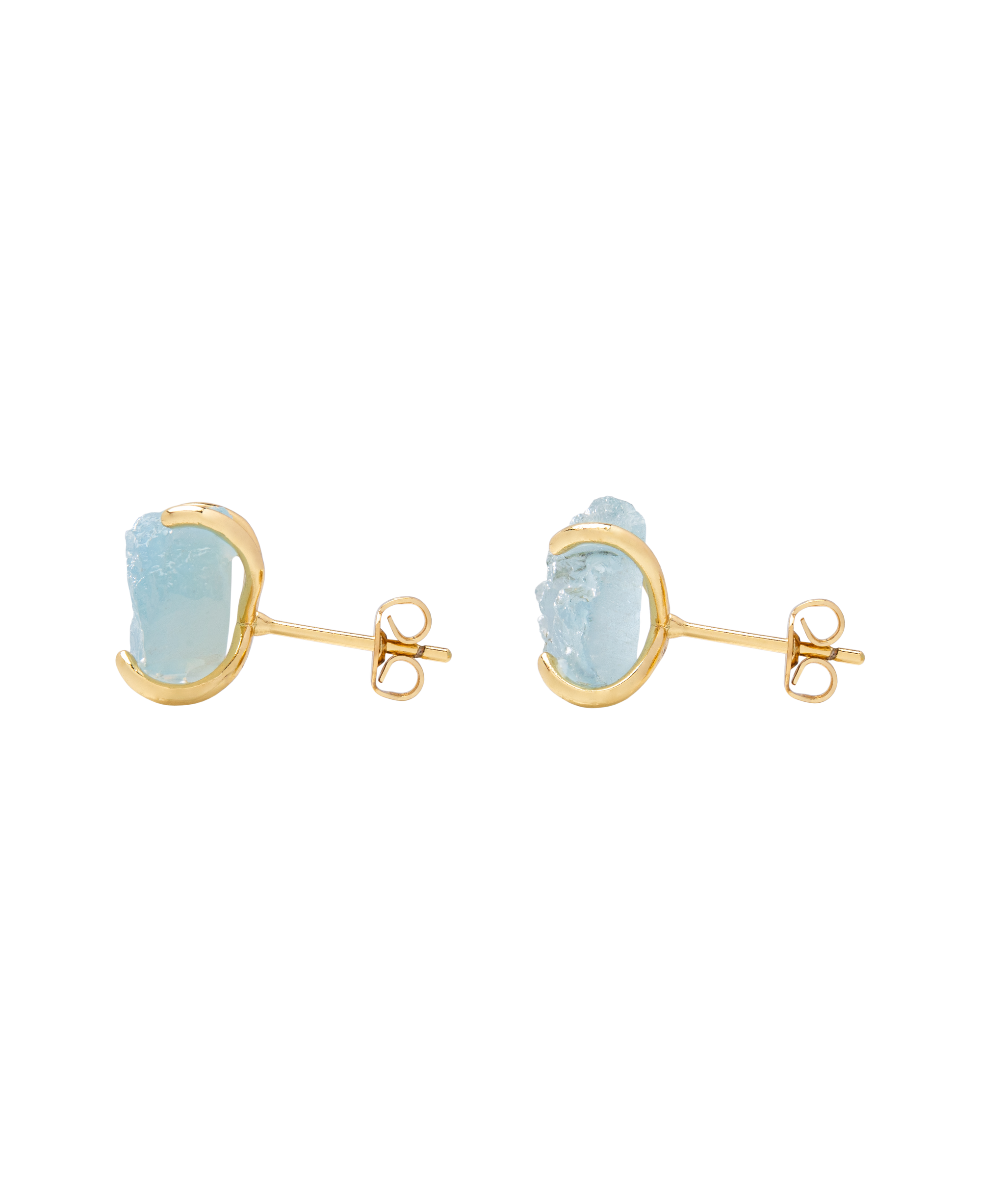 Aquamarine Raw Ear Studs
