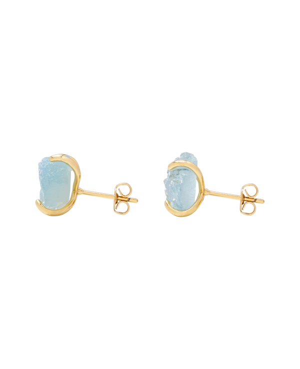 Aquamarine Raw Ear Studs