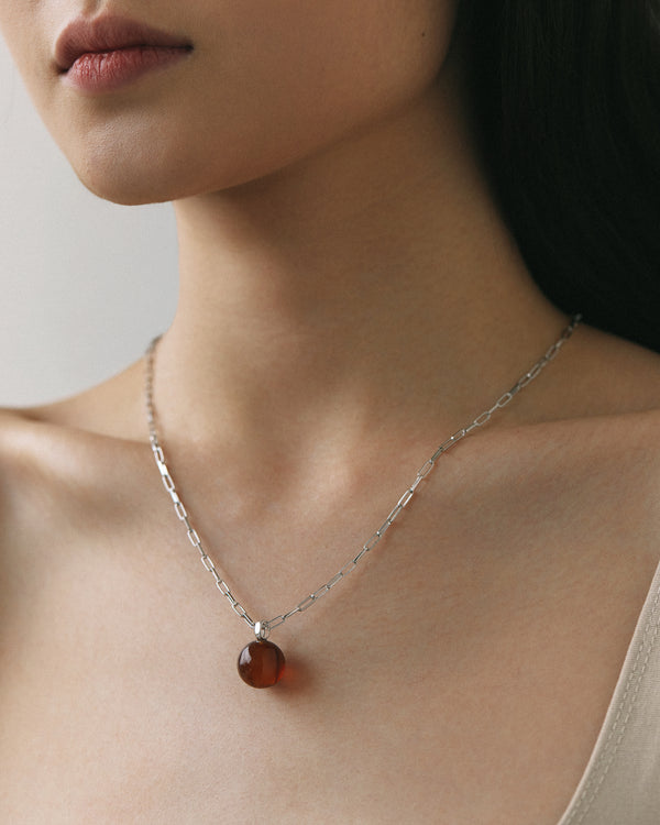 Burmese Amber Donut Pendant Necklace