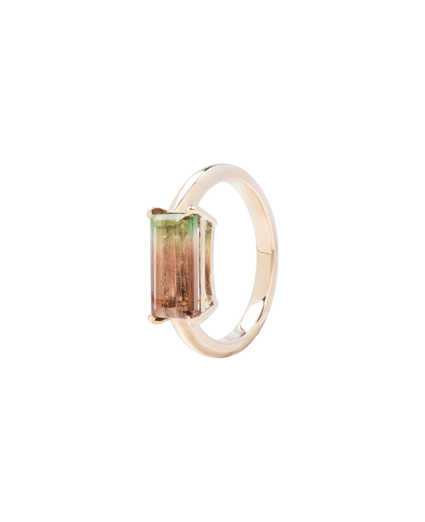 Bi-Color Tourmaline Floating Bar Ring