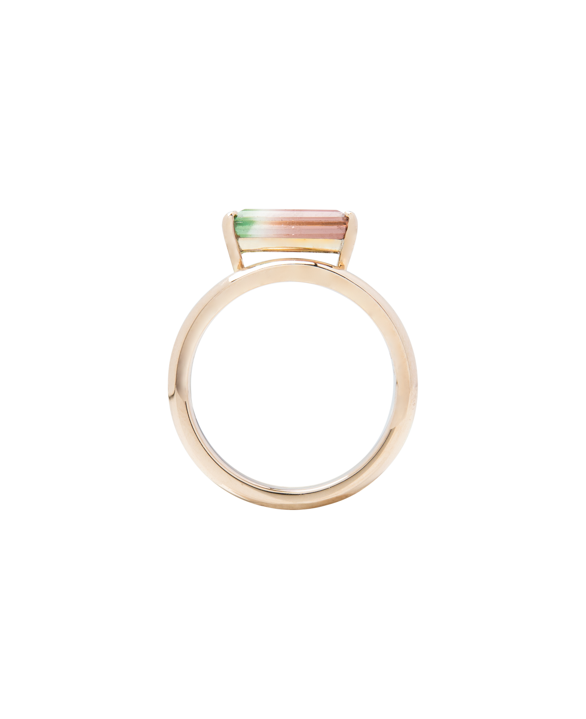 Bi-Color Tourmaline Floating Bar Ring