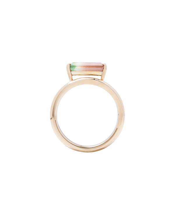 Bi-Color Tourmaline Floating Bar Ring