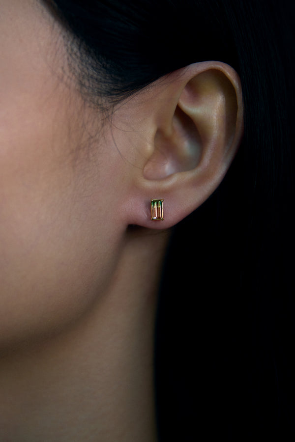 Bi-Colour Tourmaline Ear Studs