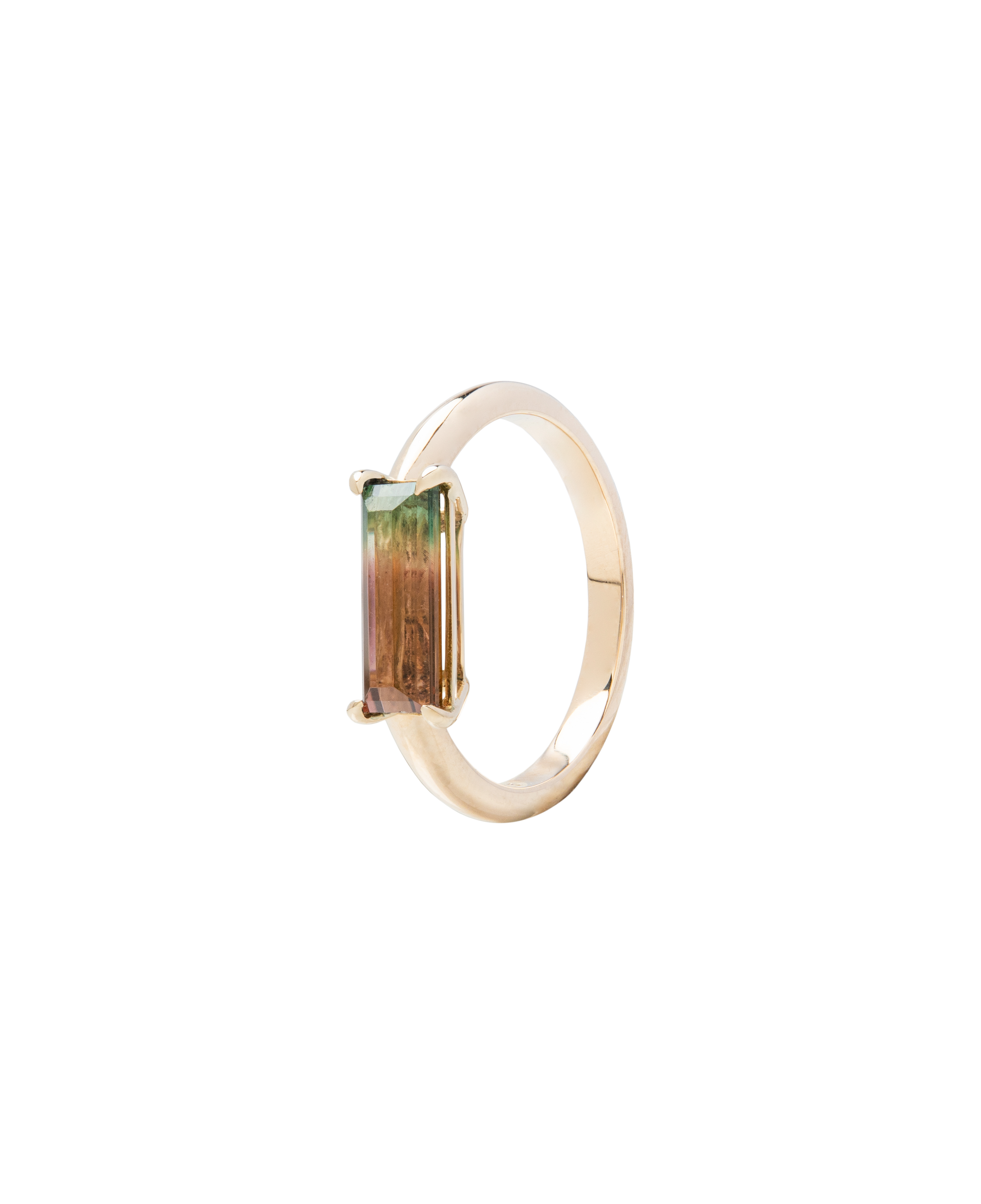 Bi-Color Tourmaline Floating Bar Ring