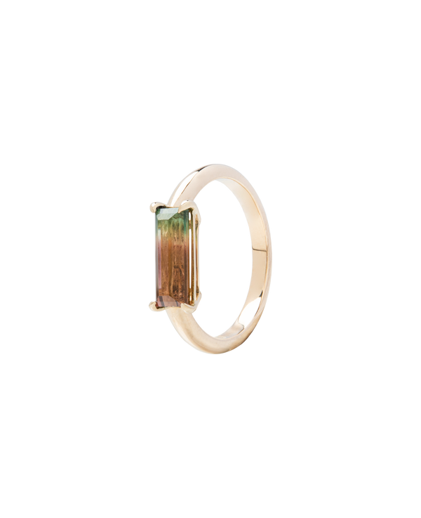 Bi-Color Tourmaline Floating Bar Ring