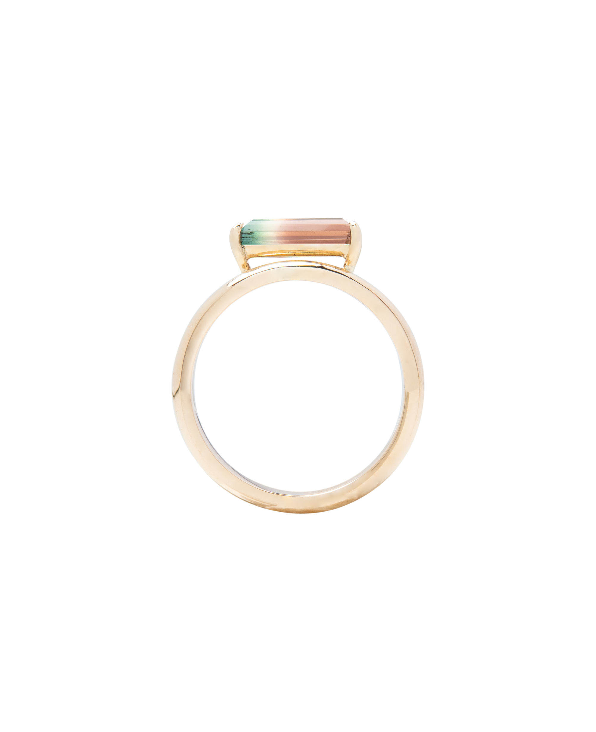 Bi-Color Tourmaline Floating Bar Ring