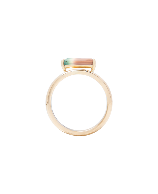 Bi-Color Tourmaline Floating Bar Ring