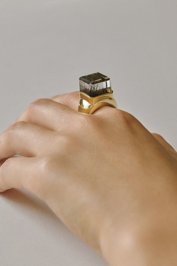 Ice Cube Black Rutiled Exclusive Ring