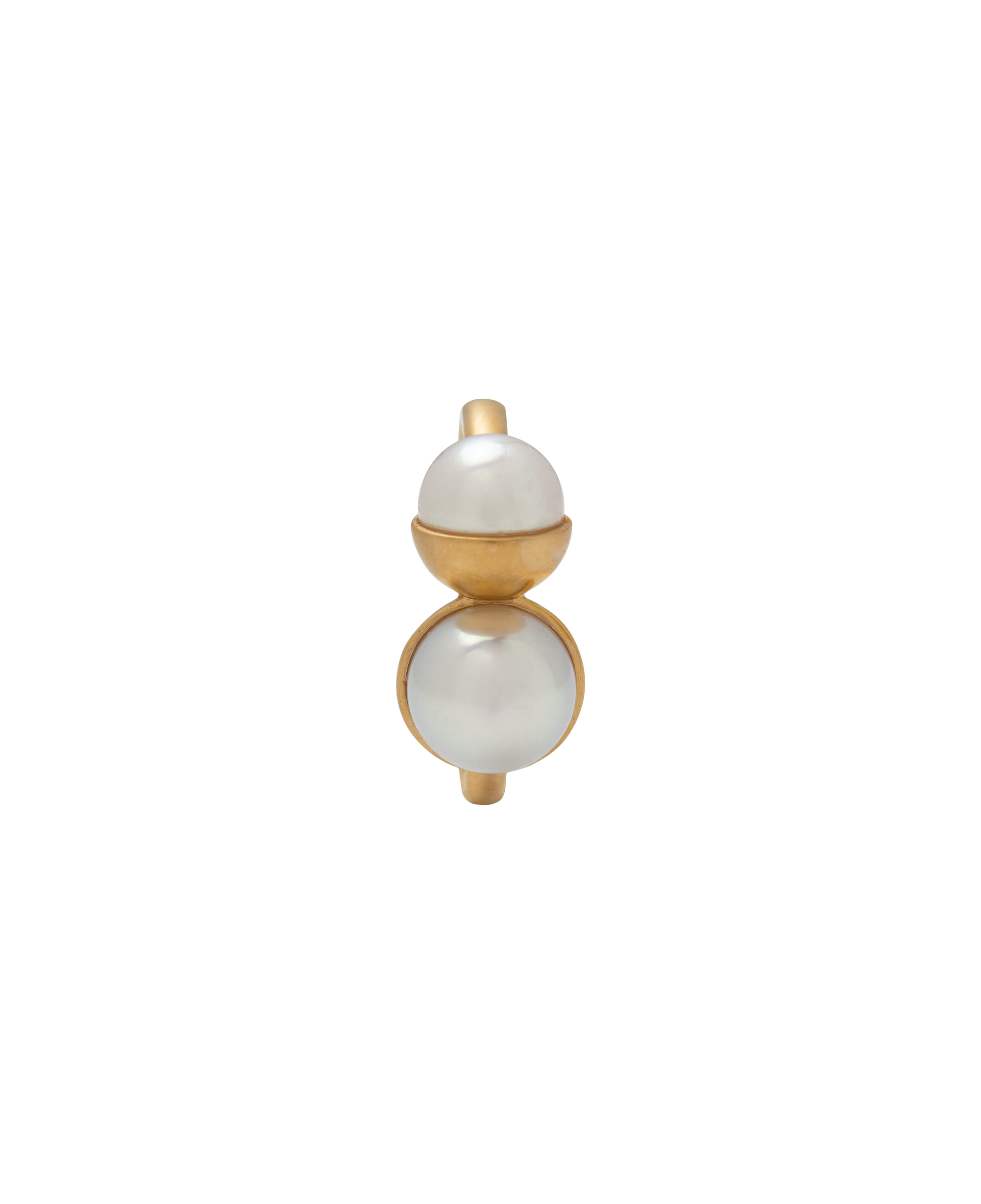 Yukimoto Japan-inspired Bullet Pearls ring featuring natural Akoya pearl and sculptural design