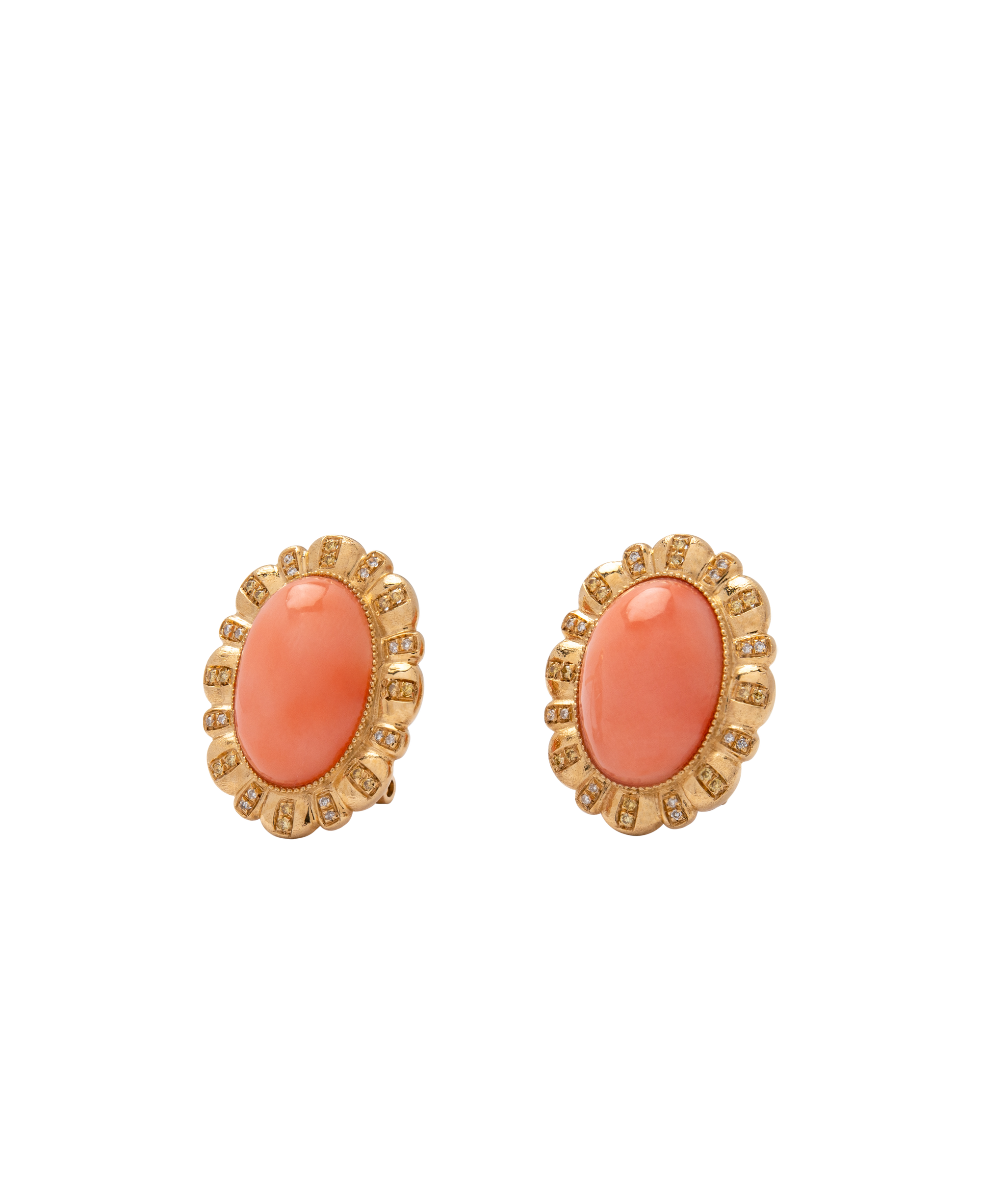 Momo Coral Archaic Ear Clips 18k