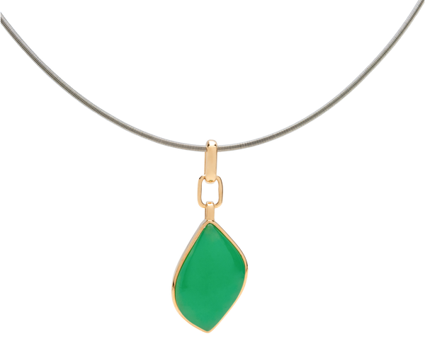 Chrysoprase Leaf Chain Pendant