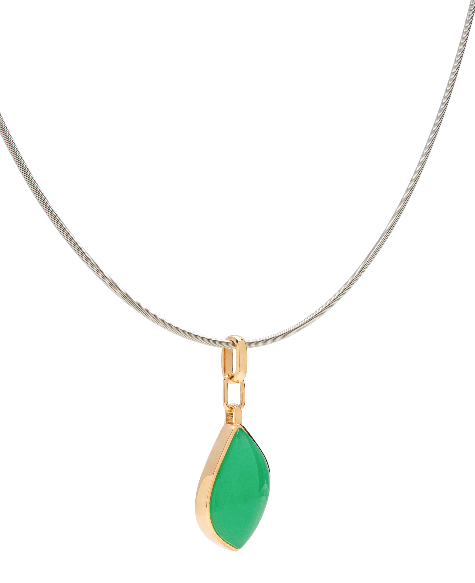 Chrysoprase Leaf Chain Pendant