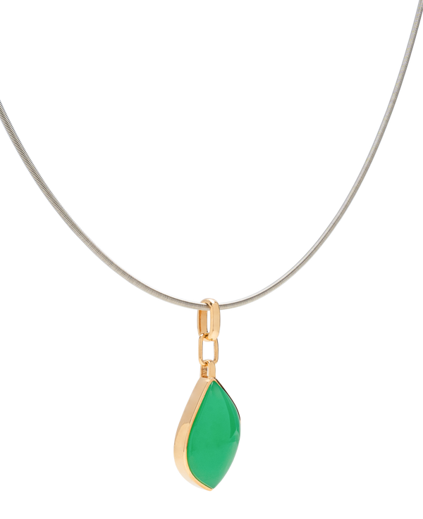 Chrysoprase Leaf Chain Pendant