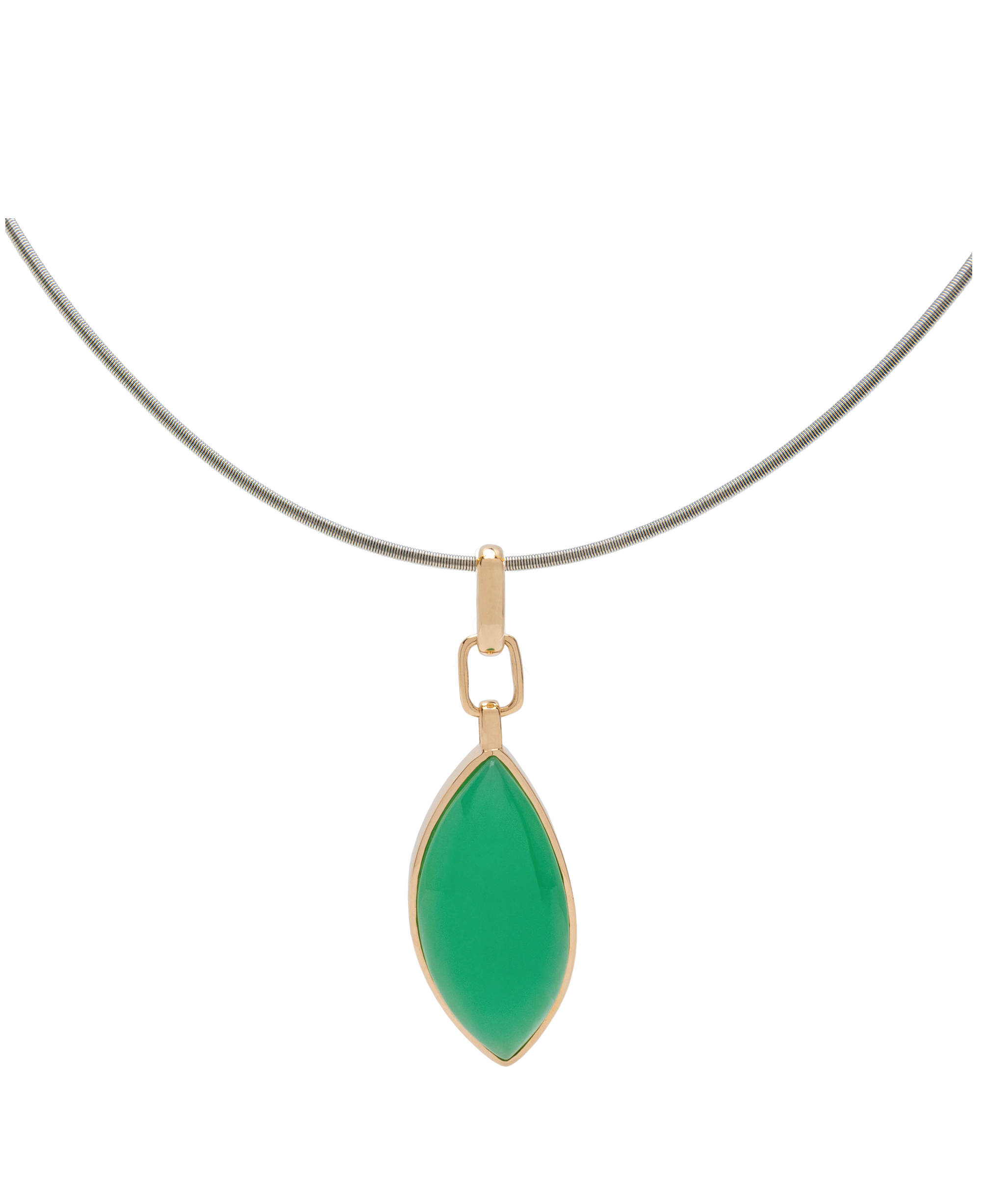 Chrysoprase Leaf Chain Pendant