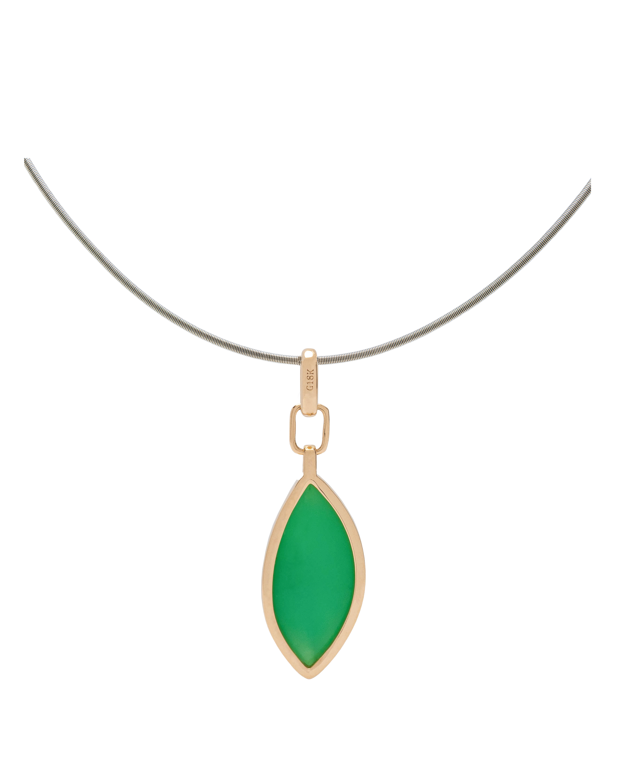 Chrysoprase Leaf Chain Pendant