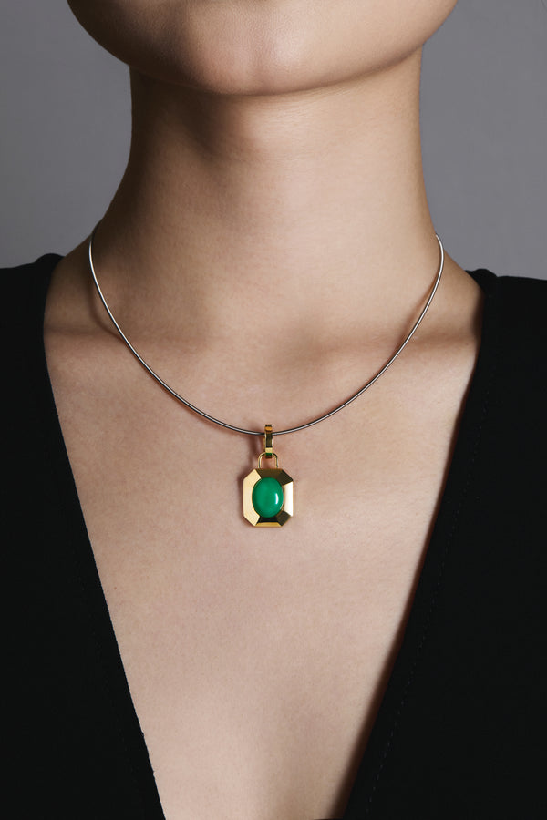 Chrysoprase Olive Pendant