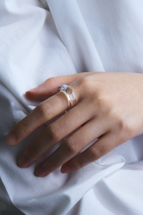 Flat-Cut Rock Crystal Ring