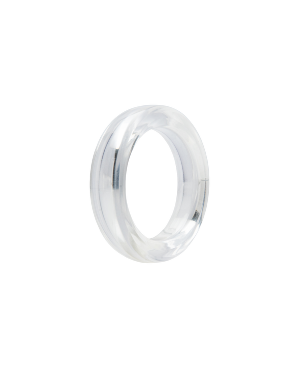 Flat-Cut Rock Crystal Ring