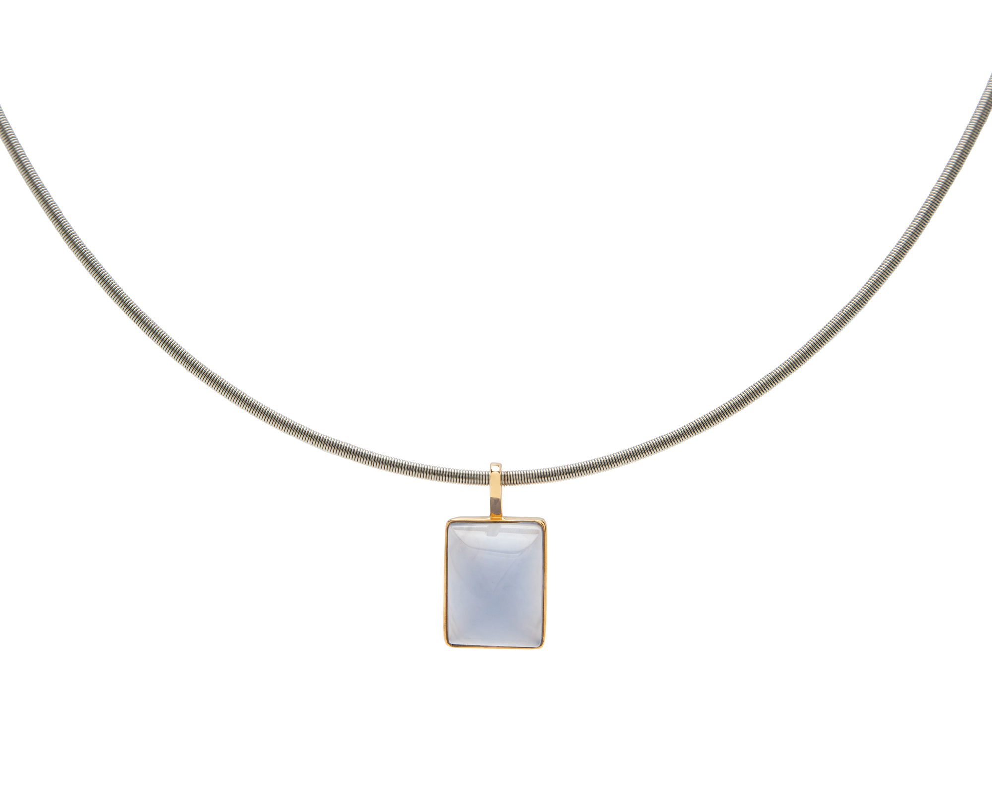 Argentina Blue Chalcedony Sugarloaf Pendant