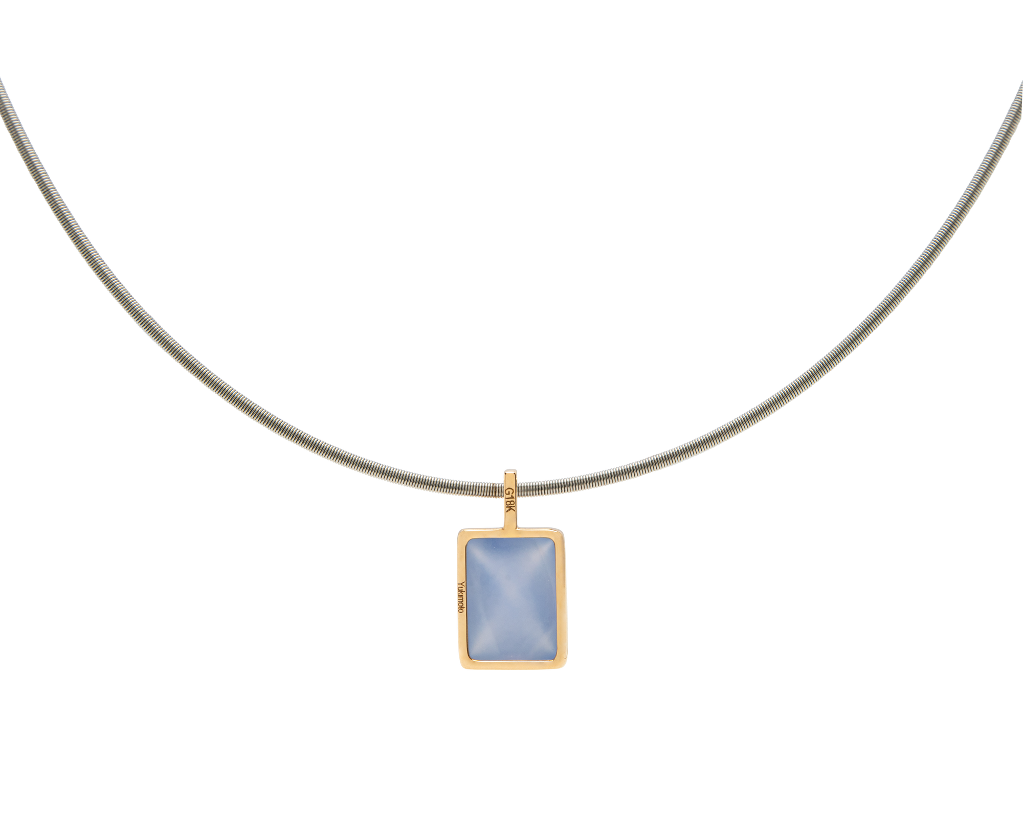 Argentina Blue Chalcedony Sugarloaf Pendant