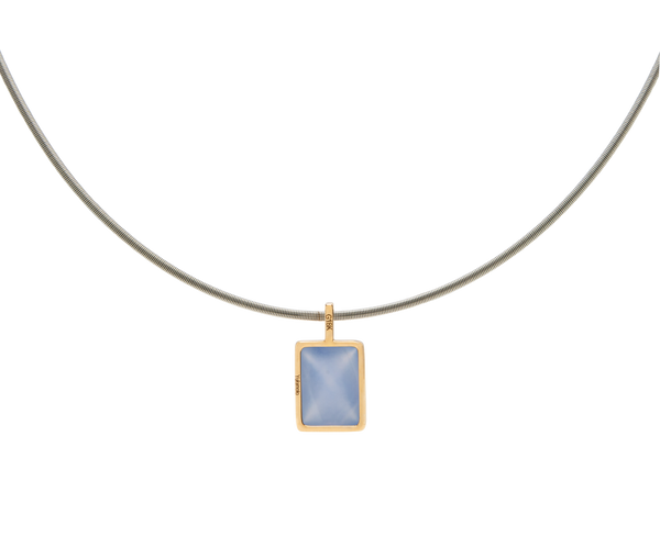 Argentina Blue Chalcedony Sugarloaf Pendant