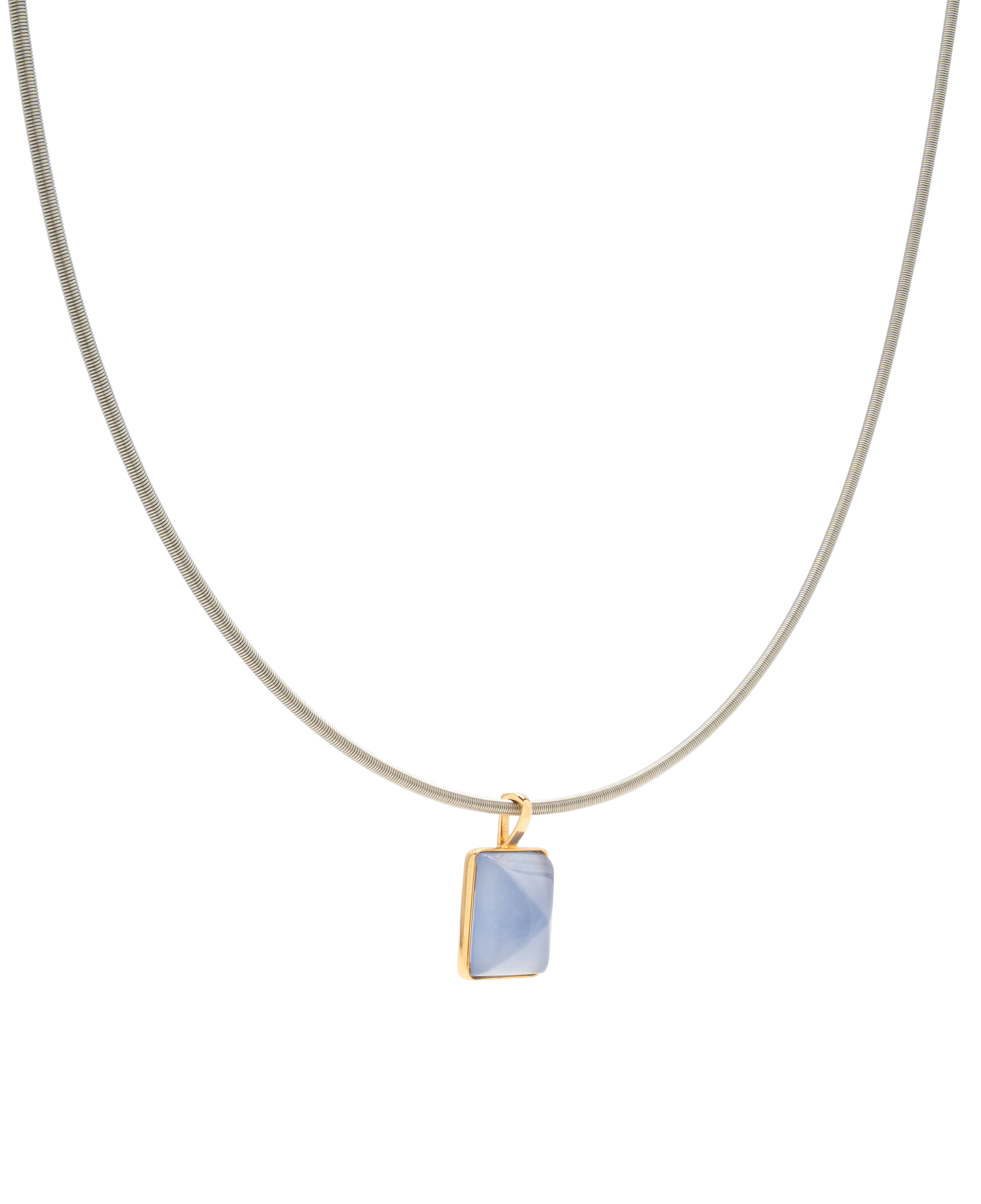 Argentina Blue Chalcedony Sugarloaf Pendant