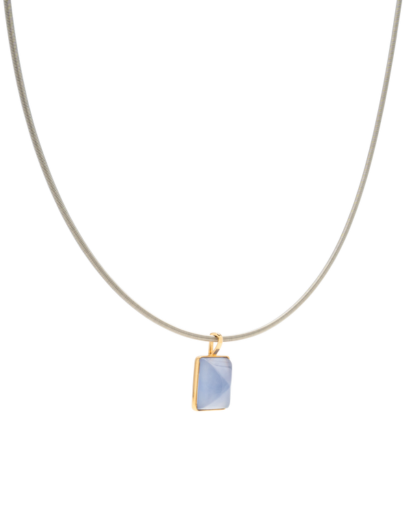 Argentina Blue Chalcedony Sugarloaf Pendant