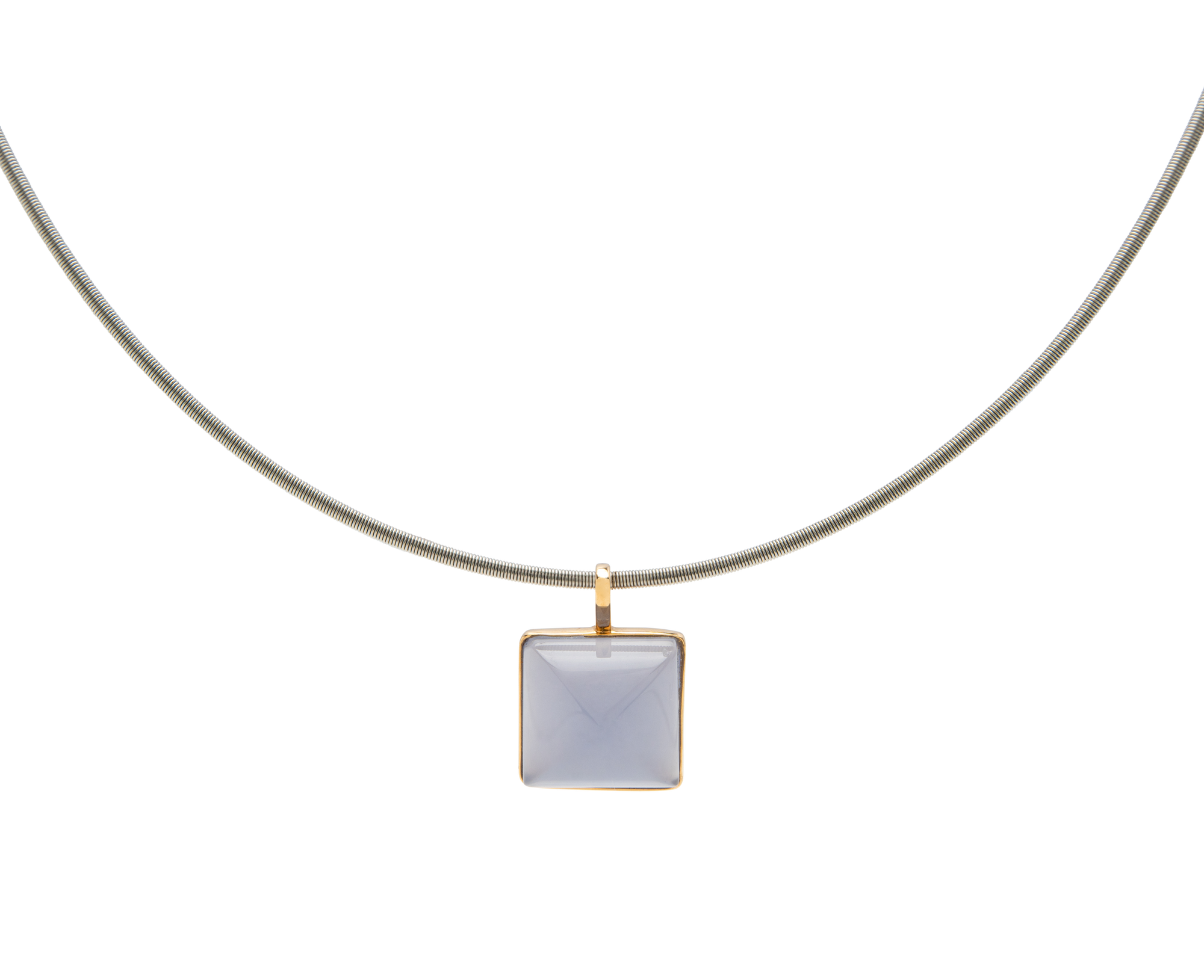 Argentina Blue Chalcedony Sugarloaf Pendant