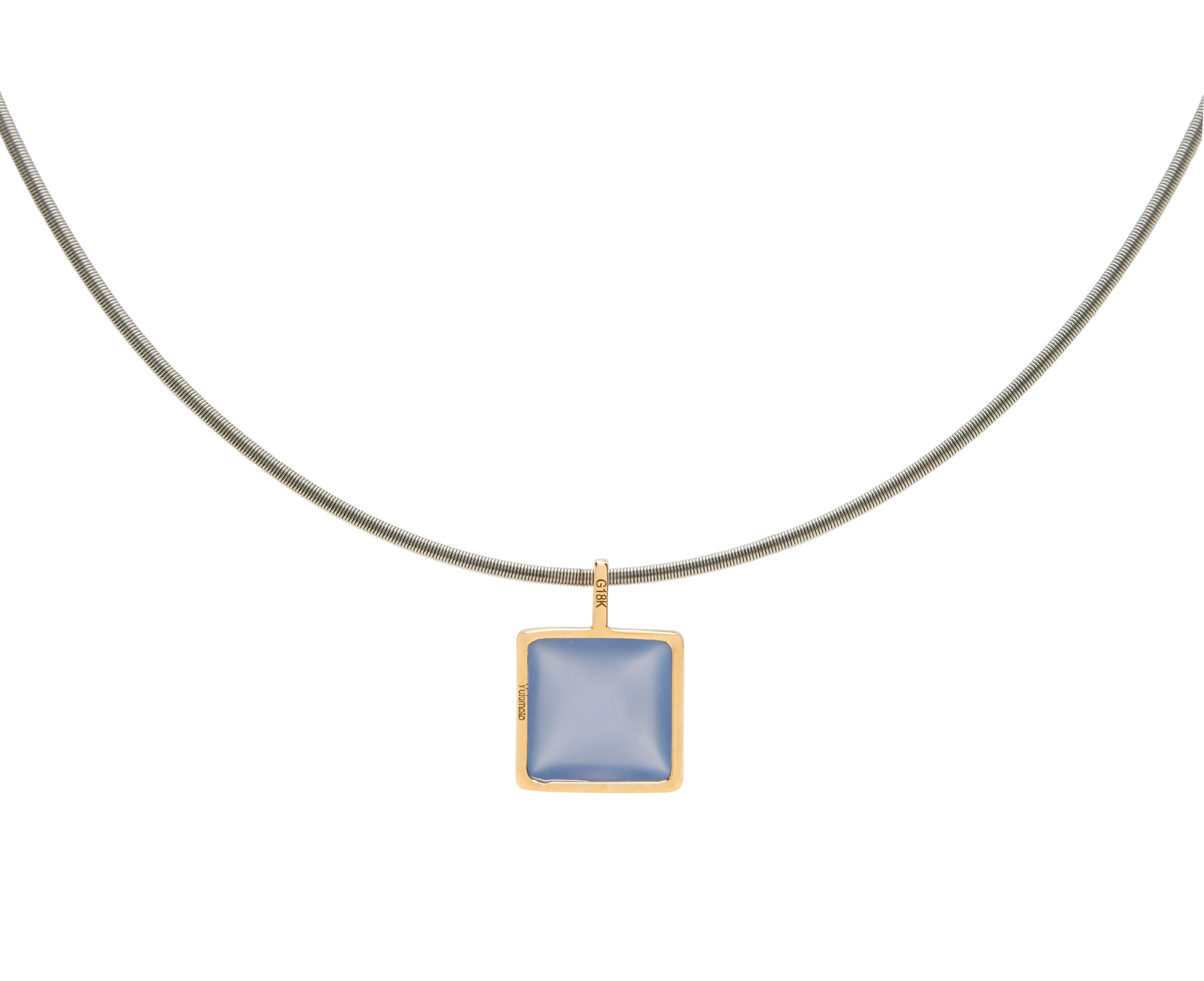 Argentina Blue Chalcedony Sugarloaf Pendant