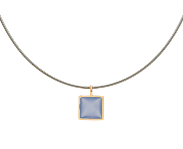 Argentina Blue Chalcedony Sugarloaf Pendant