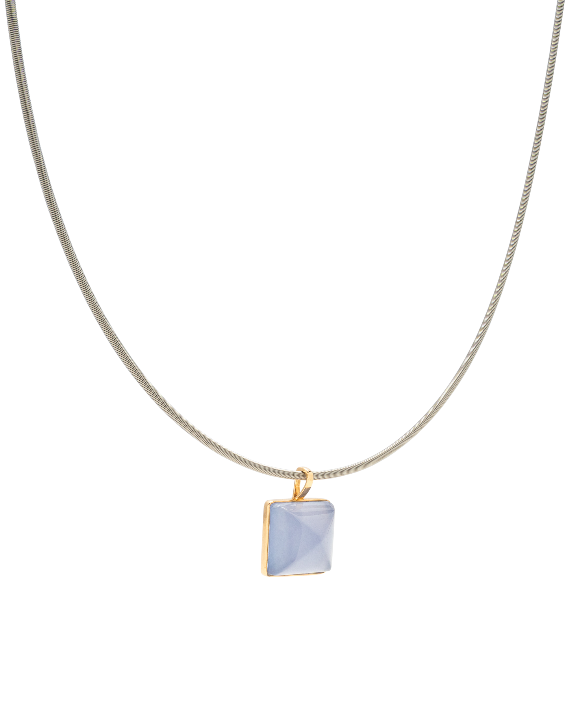 Argentina Blue Chalcedony Sugarloaf Pendant