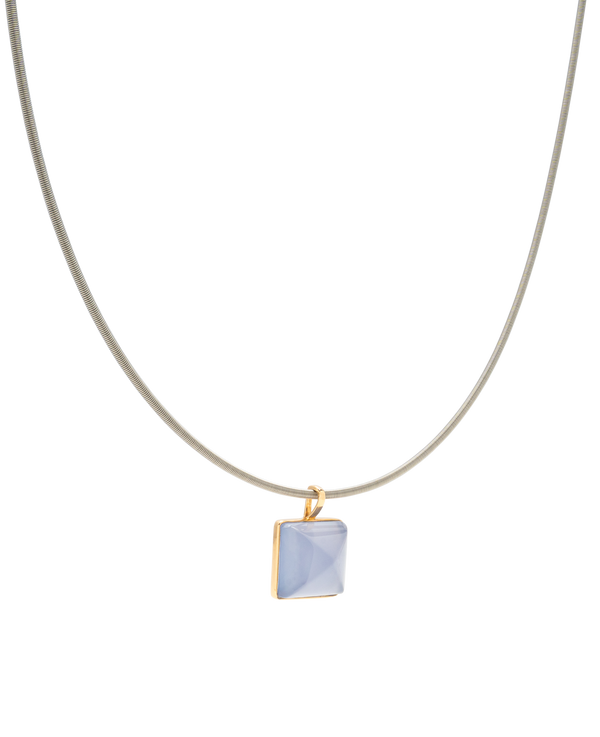 Argentina Blue Chalcedony Sugarloaf Pendant