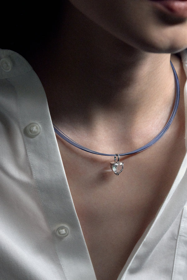 White Noise Beat Pendant Necklace