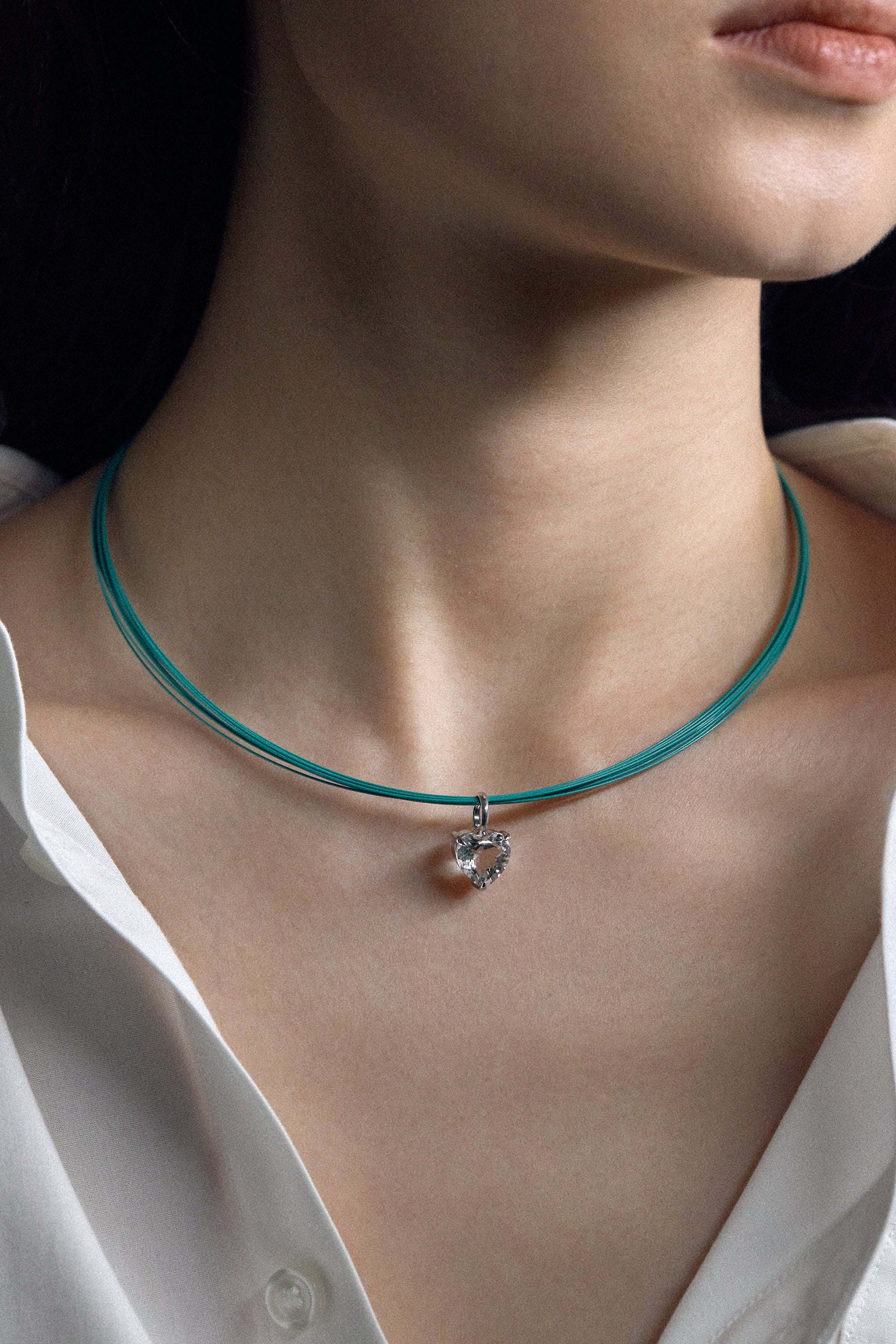White Noise Beat Pendant Necklace