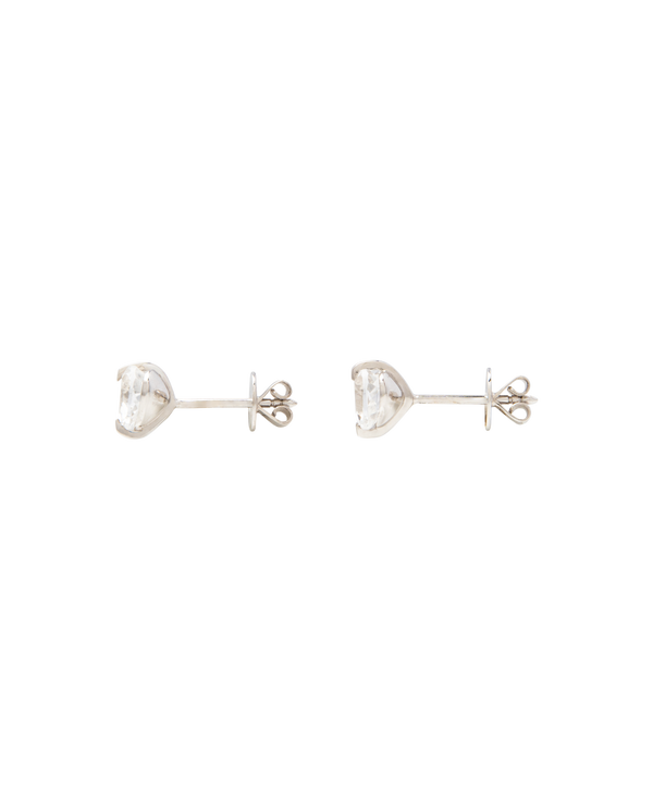 White Noise Pulse Studs featuring hand-cut rock crystals in sterling silver, elegantly designed to catch light.