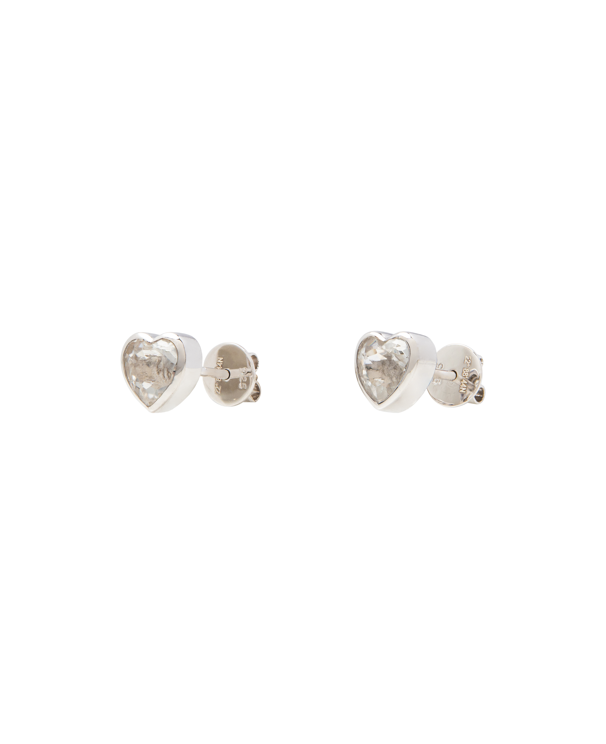 White Noise Frame Studs featuring sleek sterling silver and brilliant-cut rock crystal.