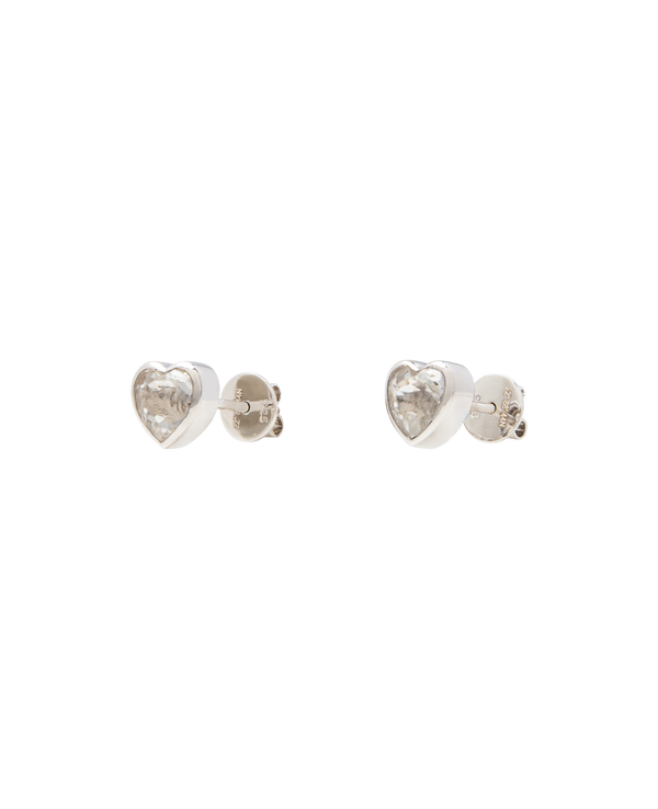 White Noise Frame Studs featuring sleek sterling silver and brilliant-cut rock crystal.