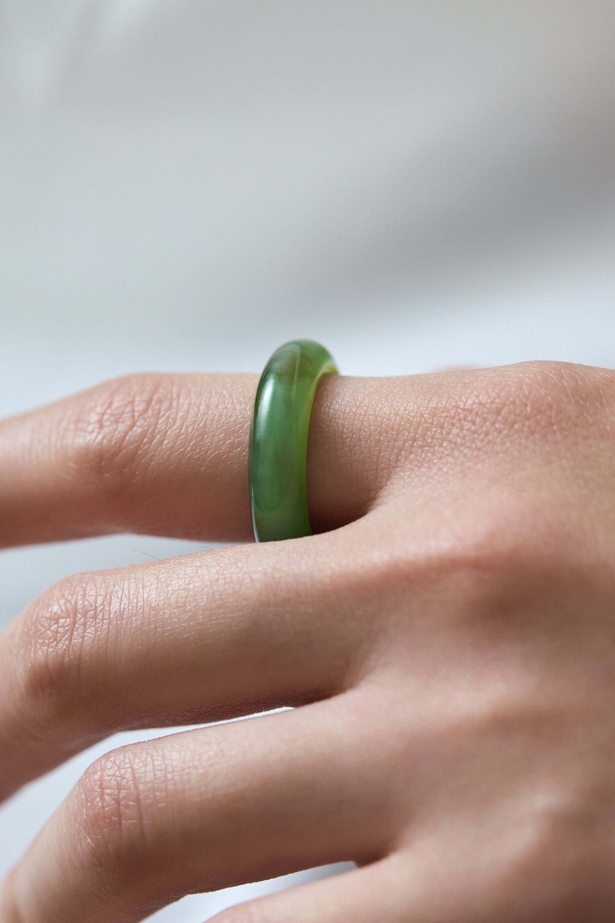 Cat's Eye Jade Ring Premium