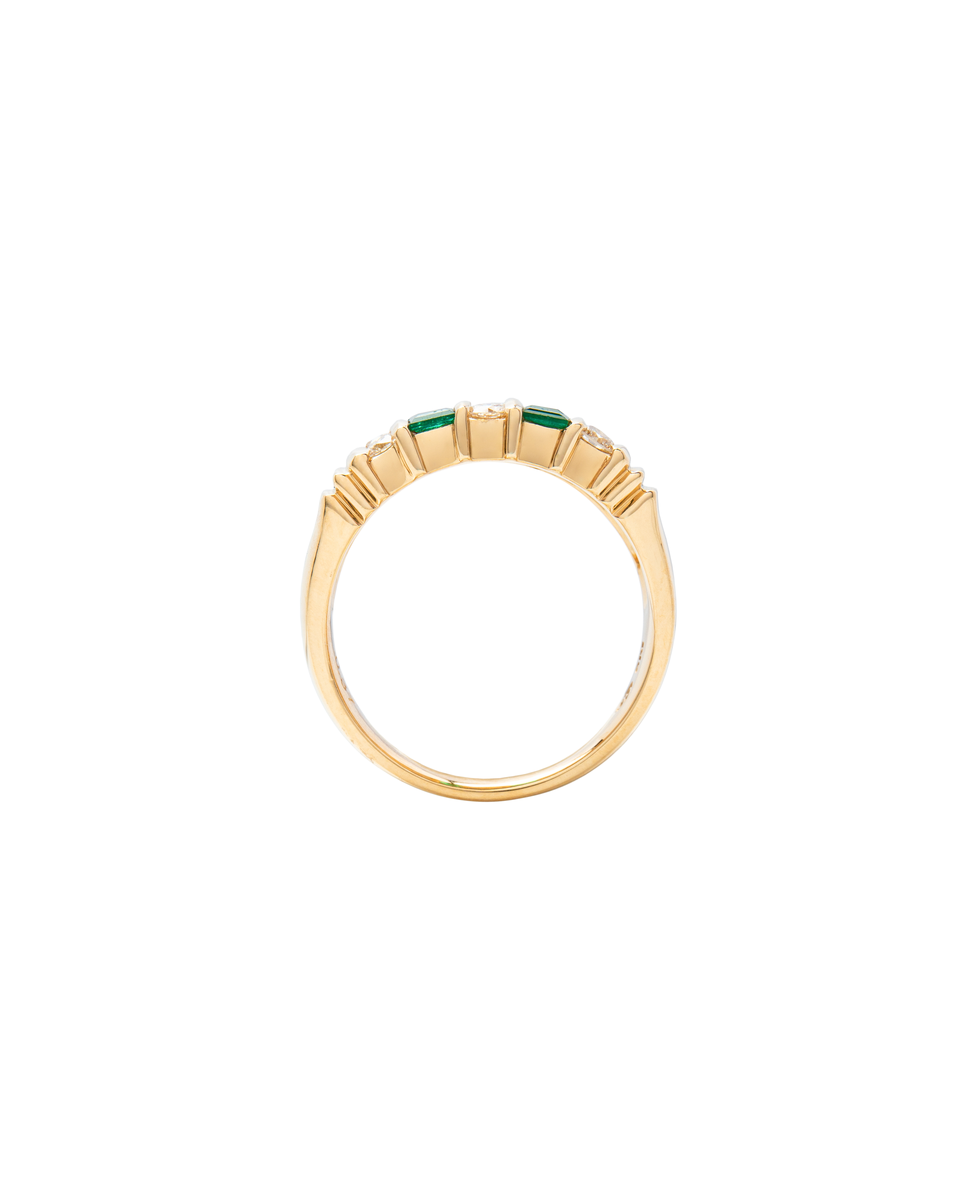 Channel-Set Muzo Emerald & Diamond Bang Ring