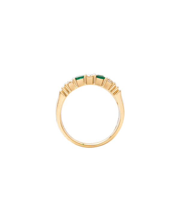 Channel-Set Muzo Emerald & Diamond Bang Ring